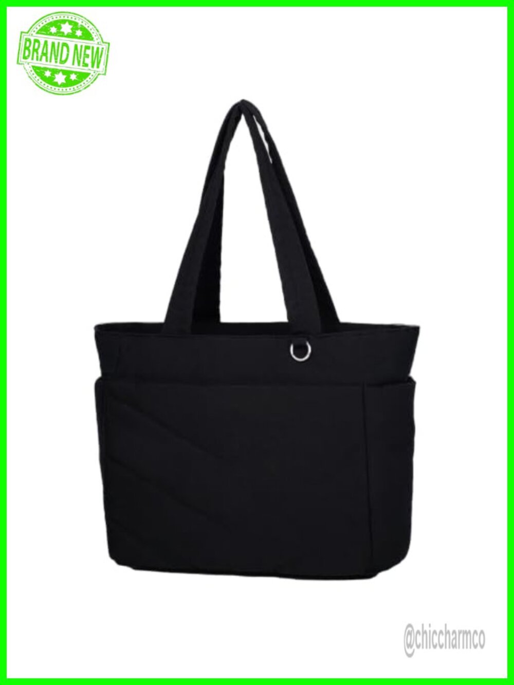 Quilted Tote Bag Lightweight Multiple Compartments Shoulder Bag